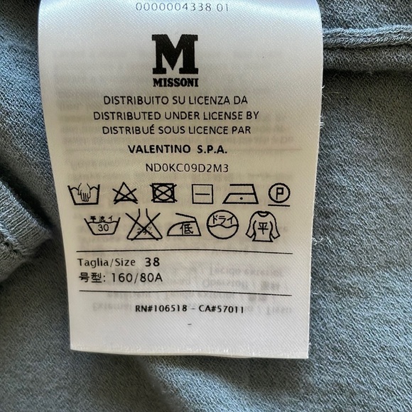 MISSONI bluish grey short sleeve top, size S - Picture 5 of 10